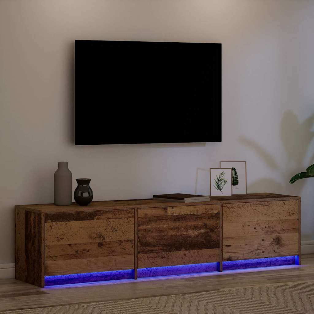 Mobile TV con LED con cassetto Legno vecchio 165 x 34 x 40 cm