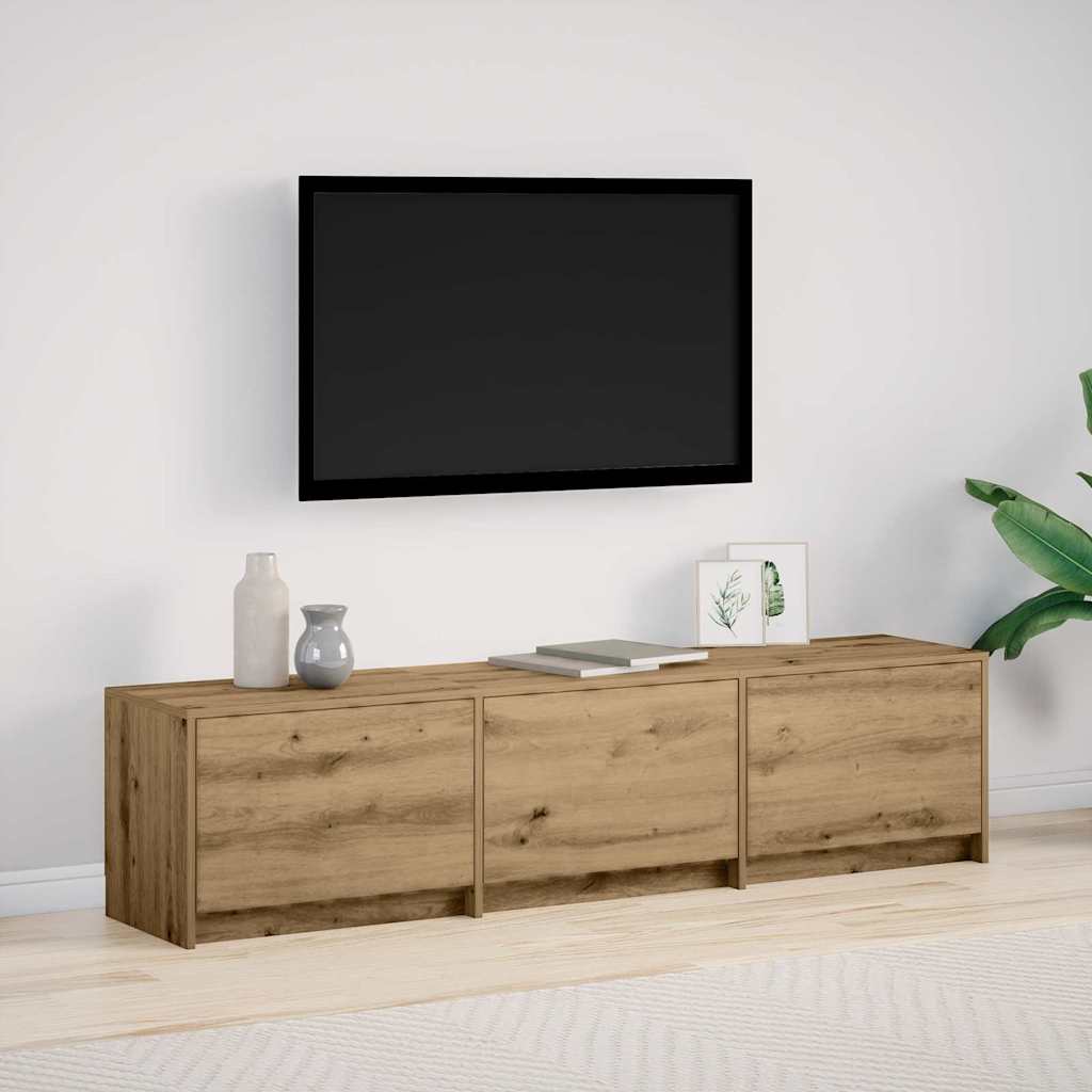 Mobile TV con LED Rovere Artigianale 165 x 34 x 40 cm
