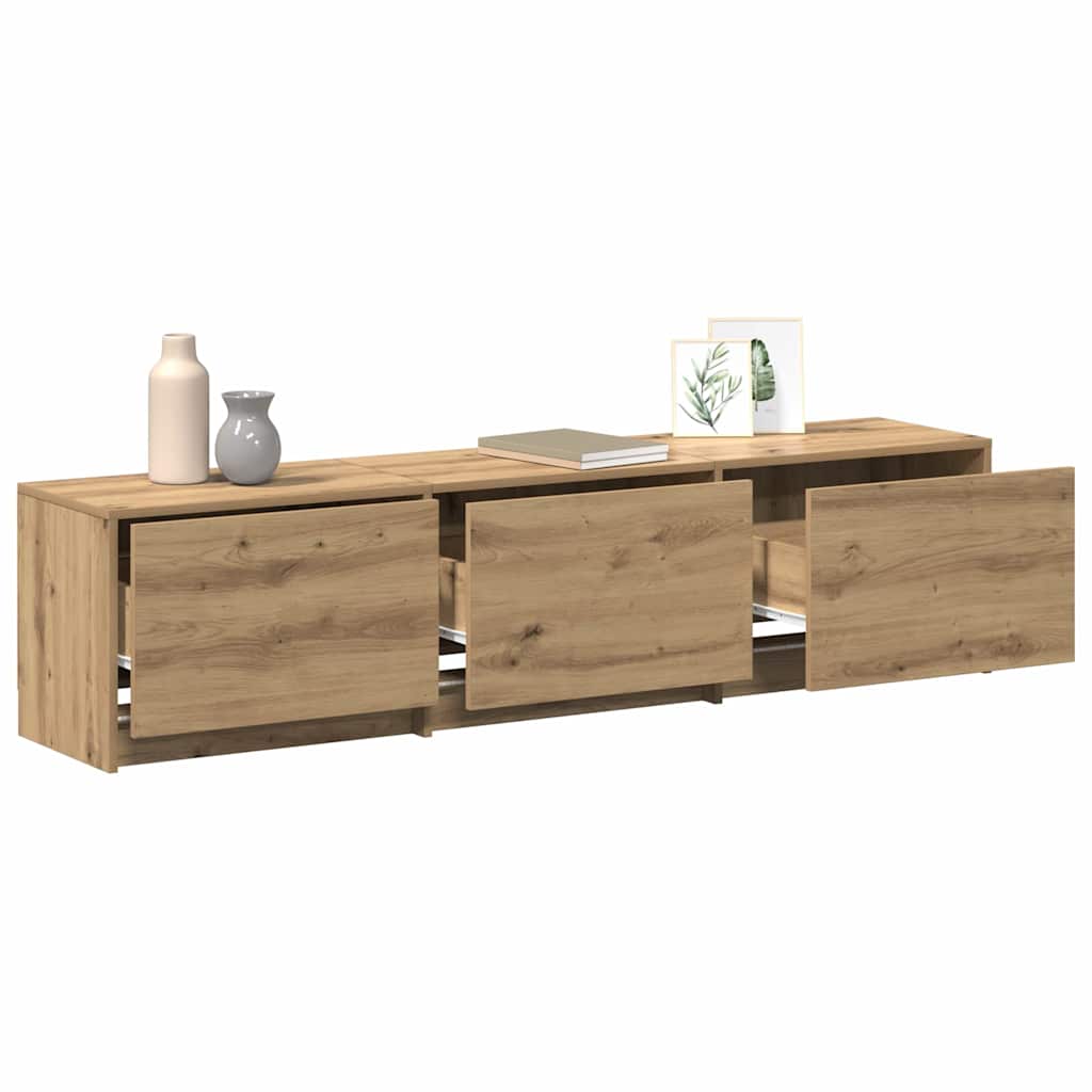 Mobile TV con LED Rovere Artigianale 165 x 34 x 40 cm