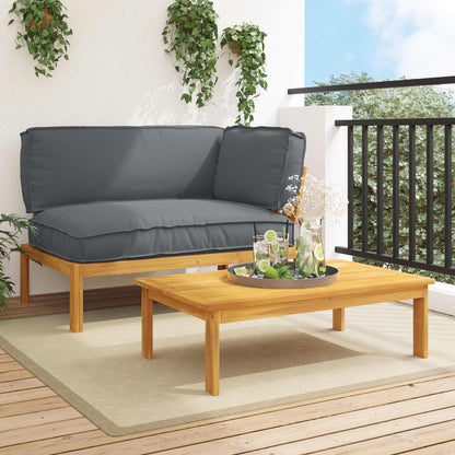 Set di divani 2 pcs Antracite Legno di Acacia Massello