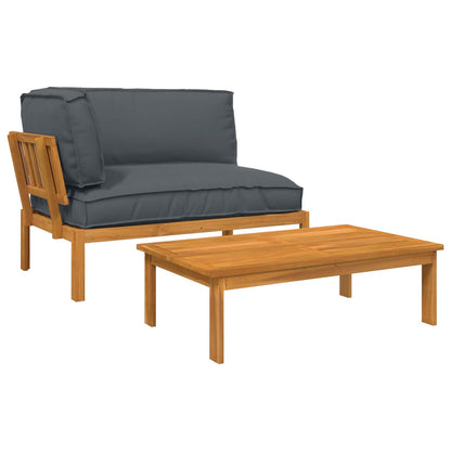 Set di divani 2 pcs Antracite Legno di Acacia Massello