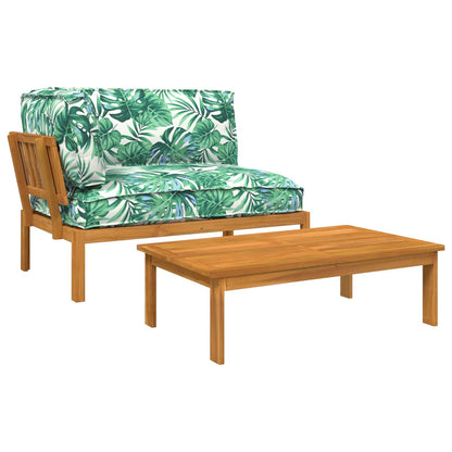 Set di divani 2 pcs Motivo Foglia Legno di Acacia Massello