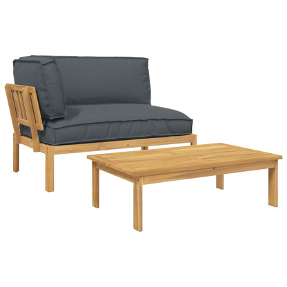 Set di divani 2 pcs Antracite Legno di Acacia Massello