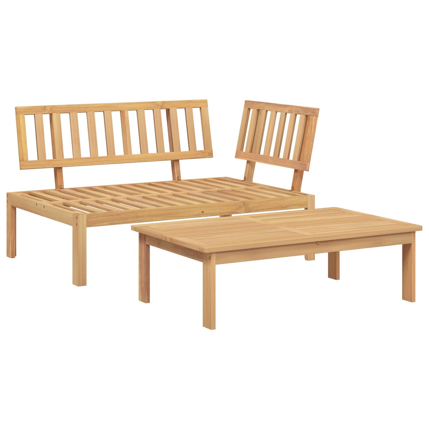 Set di divani 2 pcs Antracite Legno di Acacia Massello