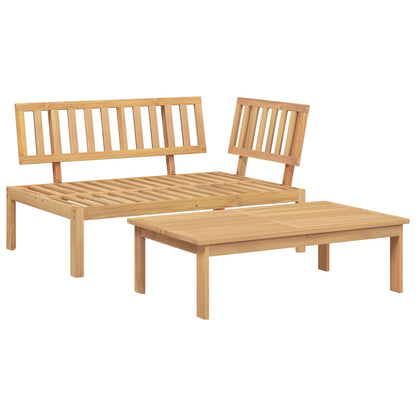 Set di divani con cuscino 2 pcs Beige Legno di Acacia Massello