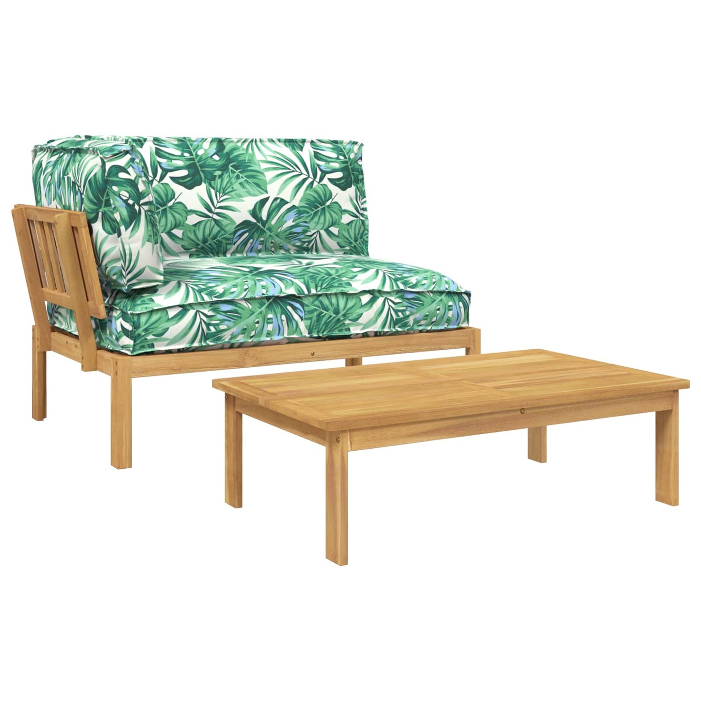 Set di divani 2 pcs Motivo Foglia Legno di Acacia Massello