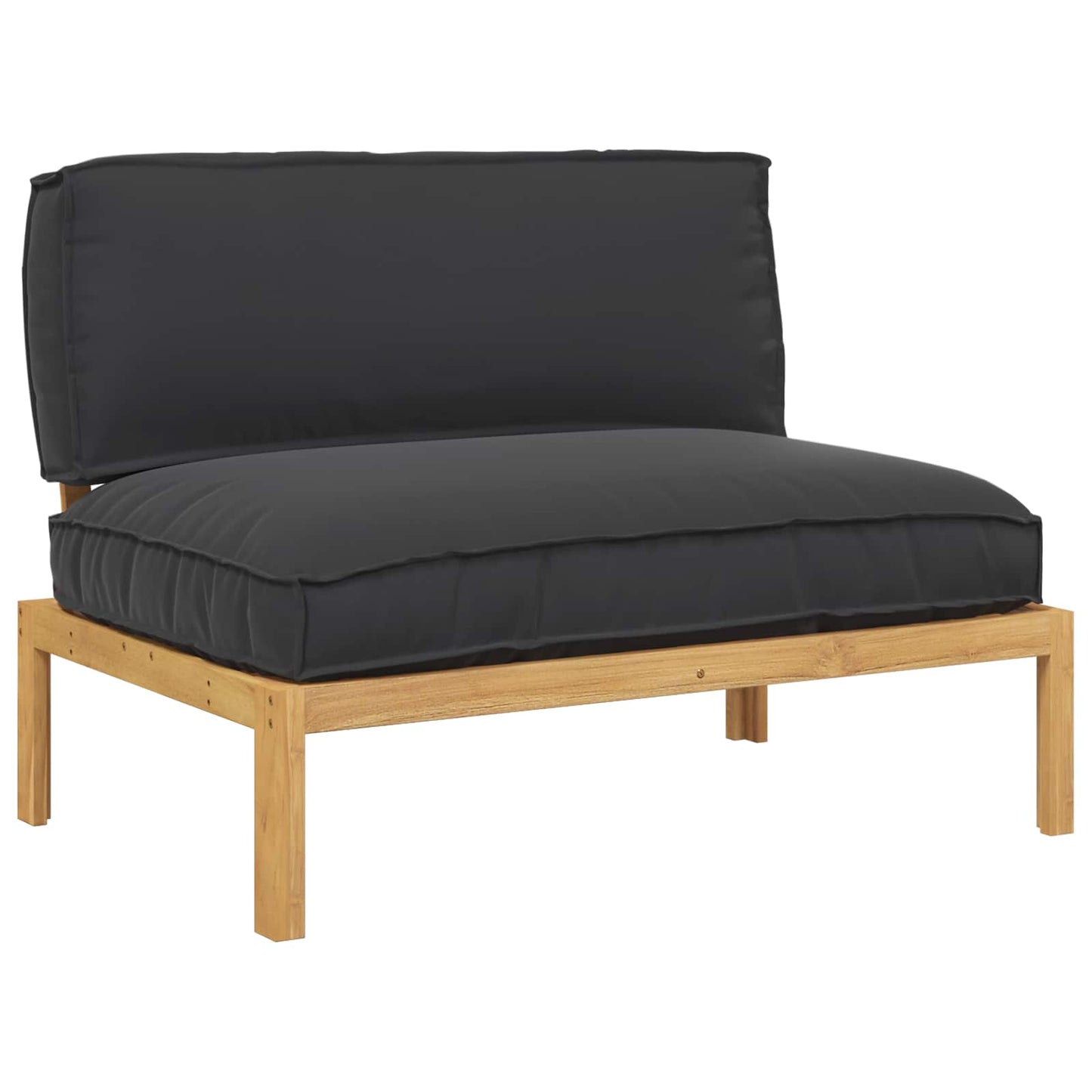 Set di divani Nero 120 x 92 x 69 cm Legno di Acacia Massello