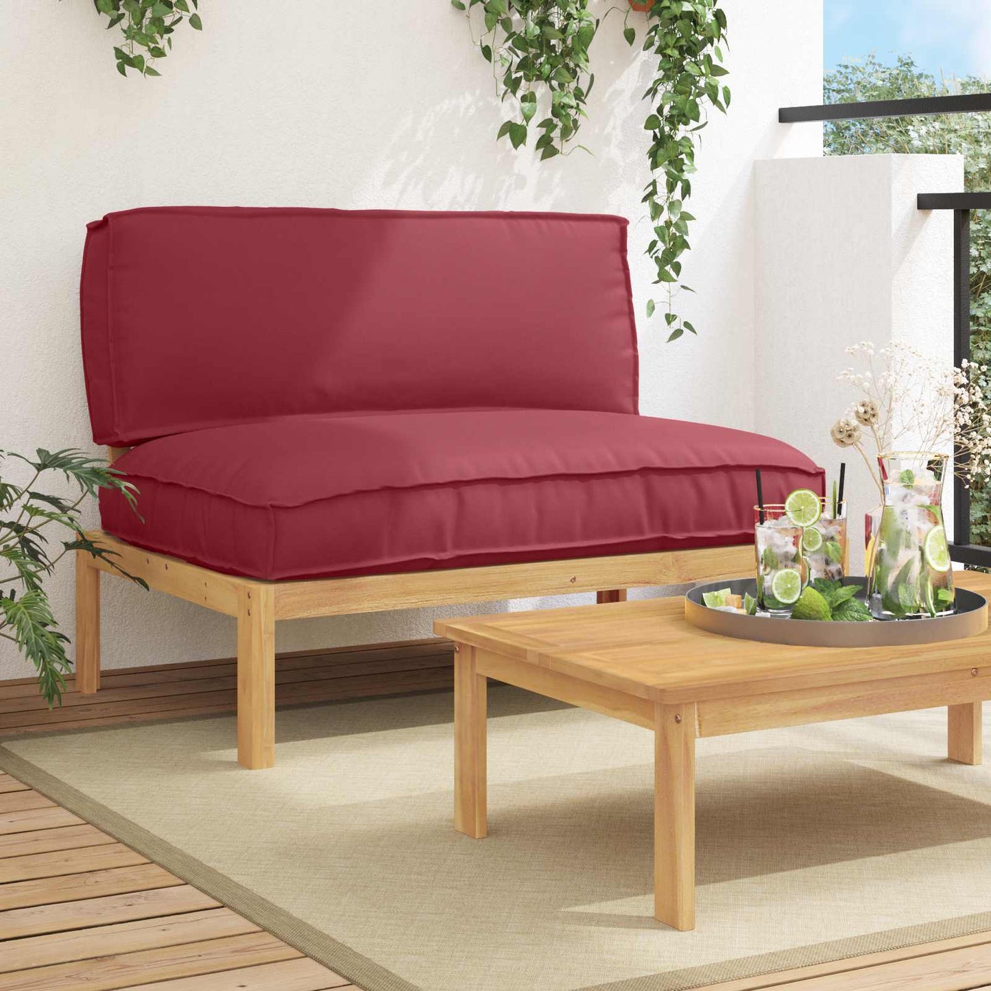 Set di divani con cuscino Rosso Vino 120 x 92 x 69 cm