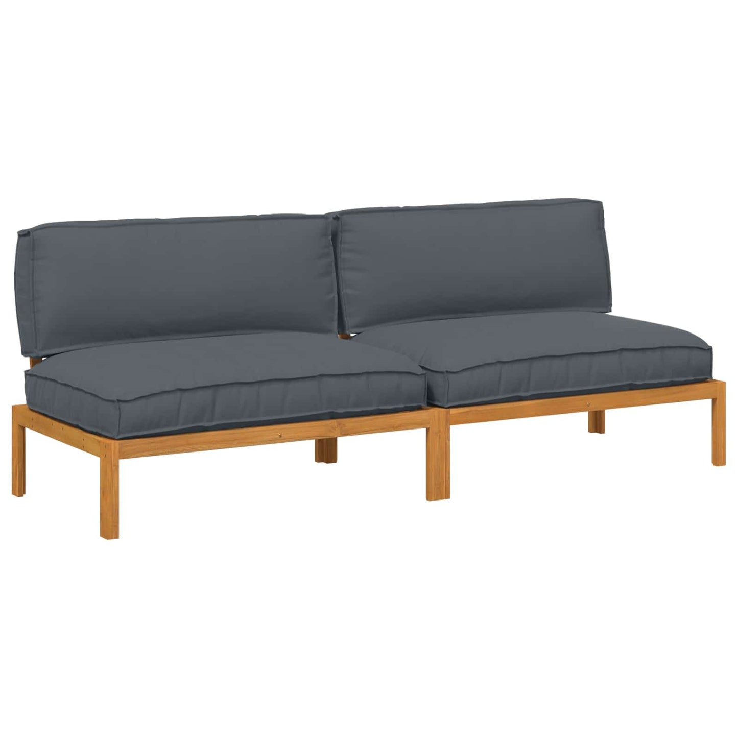 Set di divani 2 pcs Antracite Legno di Acacia Massello