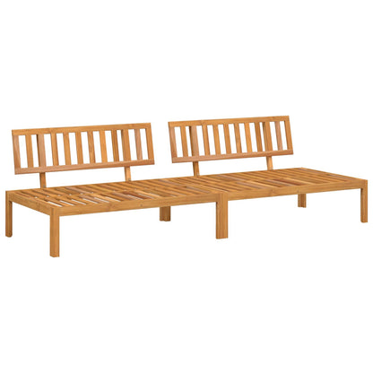 Set di divani con cuscino 2 pcs Beige Legno di Acacia Massello