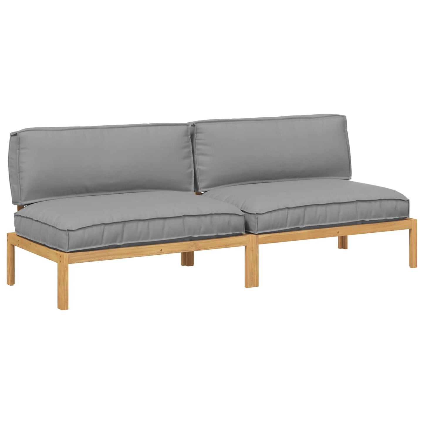 Set di divani con cuscino 2 pcs Grigio Legno di Acacia Massello