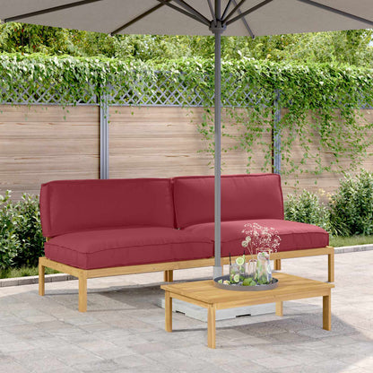 Set di divani 2 pcs Rosso Vino Legno di Acacia Massello