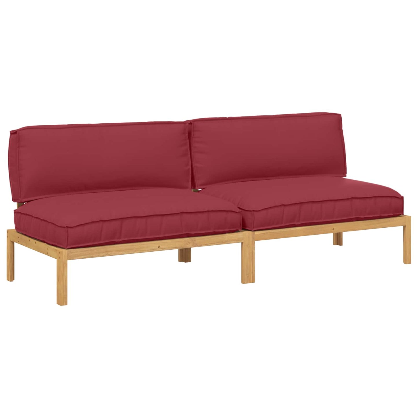 Set di divani 2 pcs Rosso Vino Legno di Acacia Massello