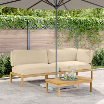 Set di divani con cuscino 3 pcs Beige Legno di Acacia Massello