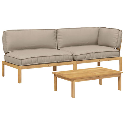 Set di divani con cuscino 3 pcs Talpa Legno di Acacia Massello