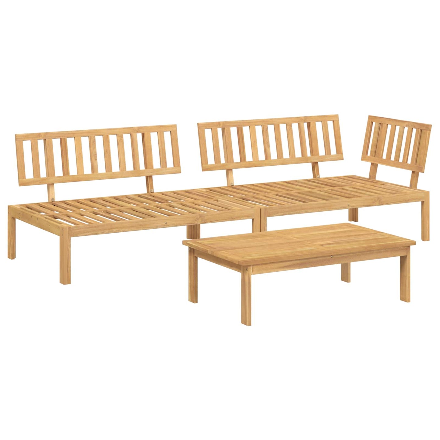 Set di divani con cuscino 3 pcs Talpa Legno di Acacia Massello