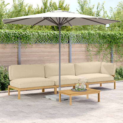 Set di divani con cuscino 4 pcs Beige Legno di Acacia Massello