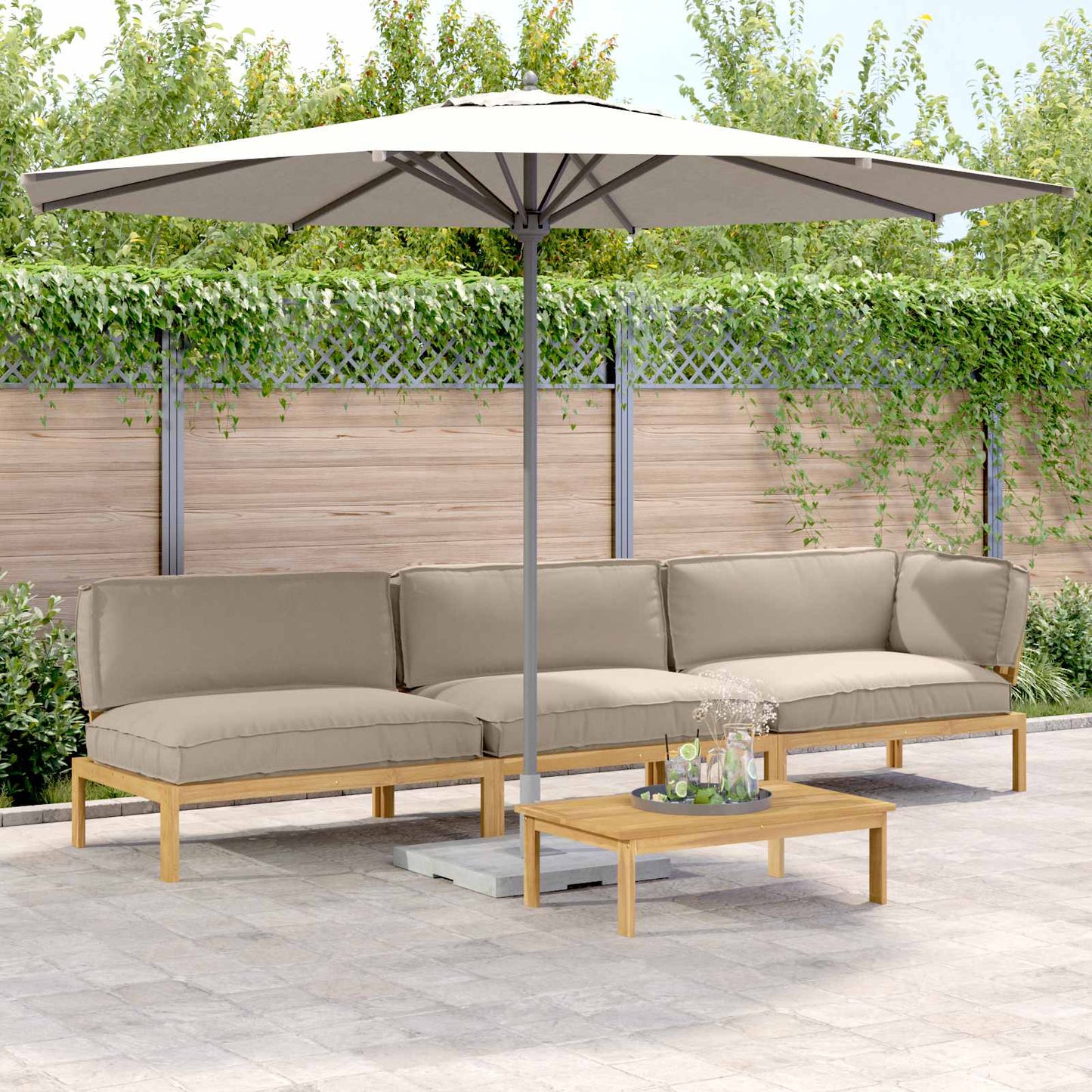Set di divani con cuscino 4 pcs Talpa Legno di Acacia Massello