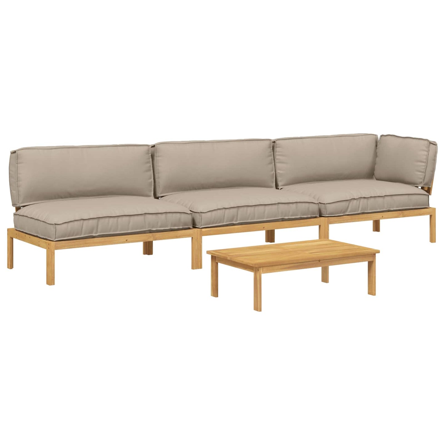 Set di divani con cuscino 4 pcs Talpa Legno di Acacia Massello