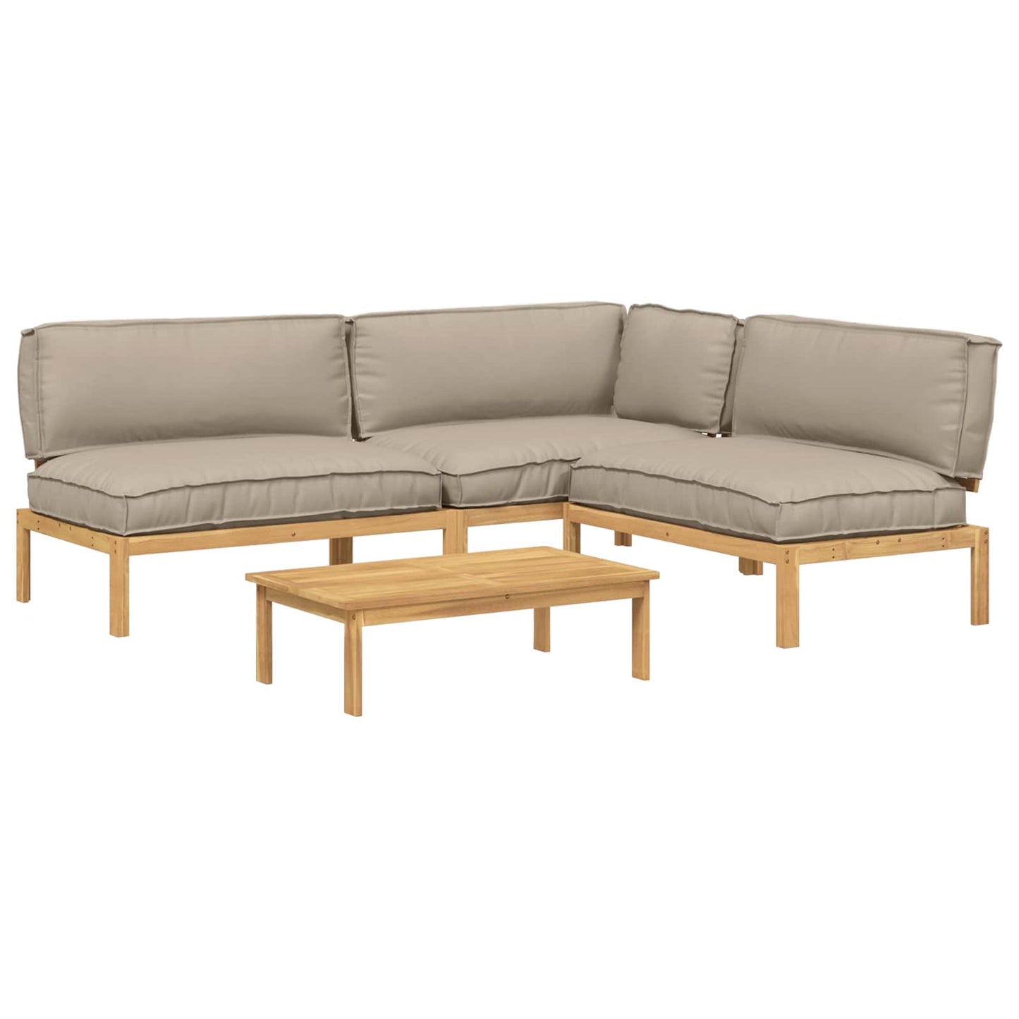 Set di divani con cuscino 4 pcs Talpa Legno di Acacia Massello
