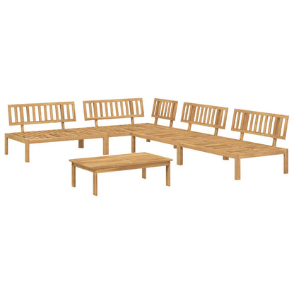 Set di divani 5 pcs Antracite Legno di Acacia Massello