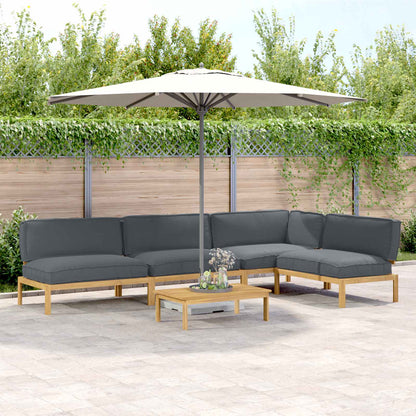 Set di divani 5 pcs Antracite Legno di Acacia Massello