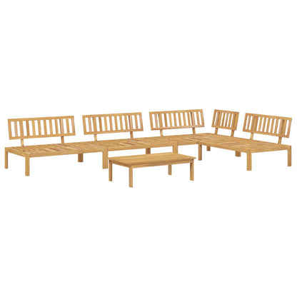 Set di divani 5 pcs Antracite Legno di Acacia Massello