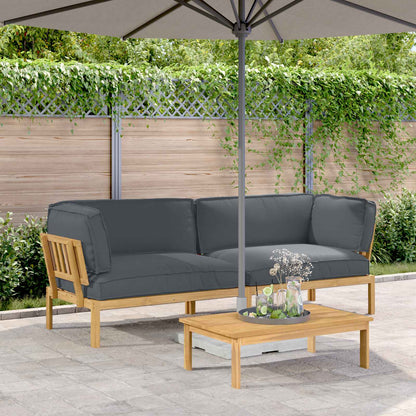 Set di divani 2 pcs Antracite Legno di Acacia Massello