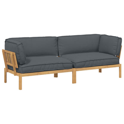 Set di divani 2 pcs Antracite Legno di Acacia Massello