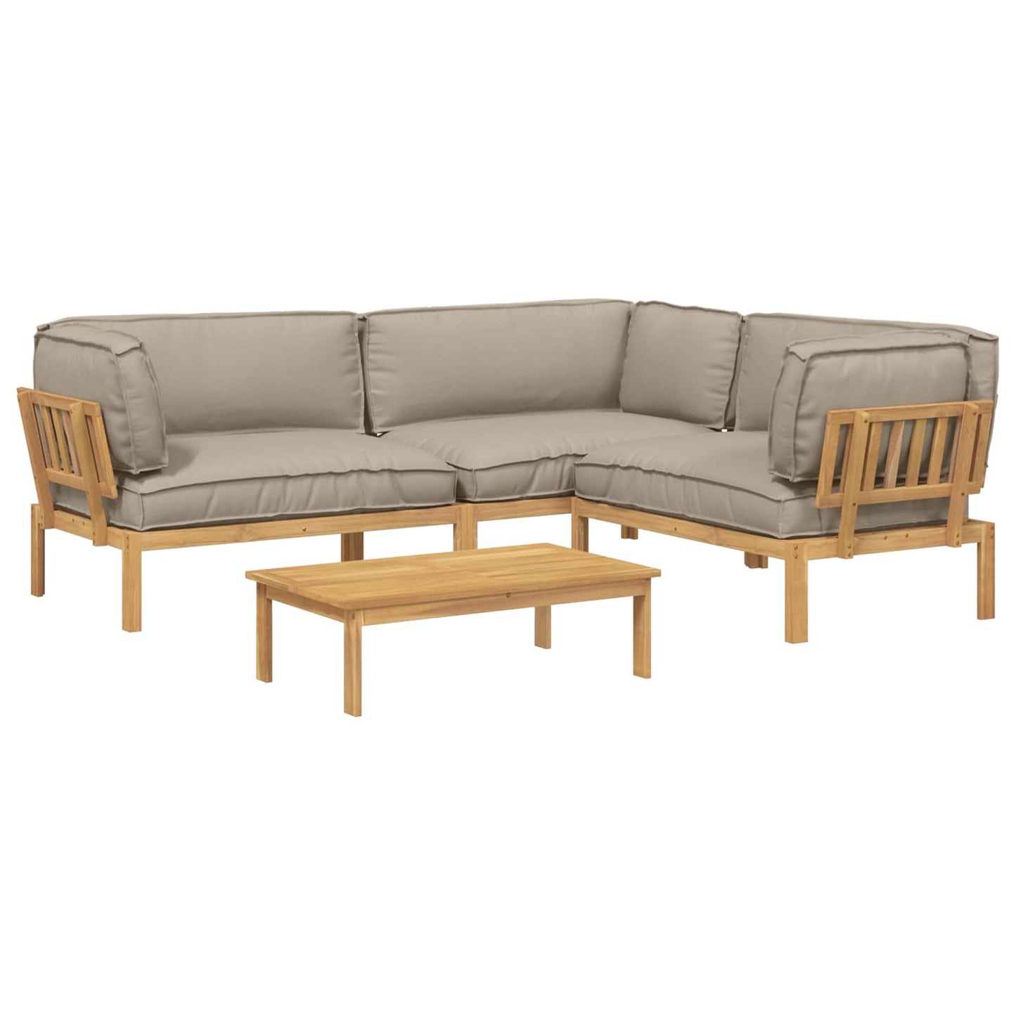 Set di divani con cuscino 4 pcs Talpa Legno di Acacia Massello