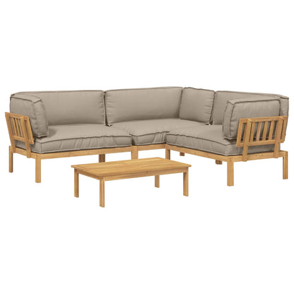 Set di divani con cuscino 4 pcs Talpa Legno di Acacia Massello