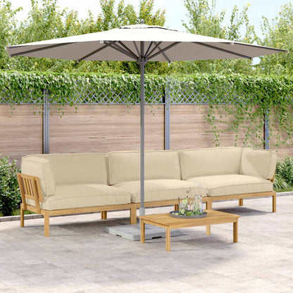 Set di divani con cuscino 4 pcs Beige Legno di Acacia Massello