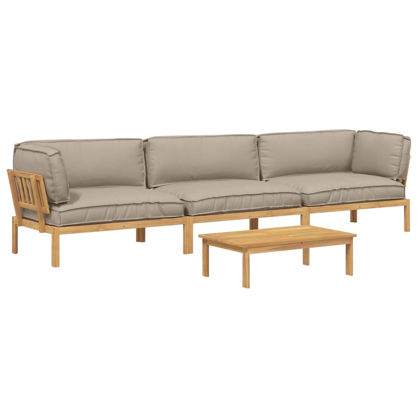 Set di divani con cuscino 4 pcs Talpa Legno di Acacia Massello
