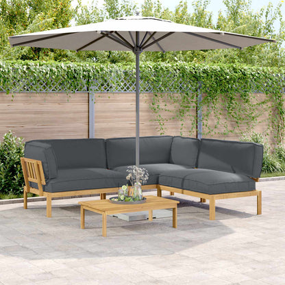 Set di divani 4 pcs Antracite Legno di Acacia Massello