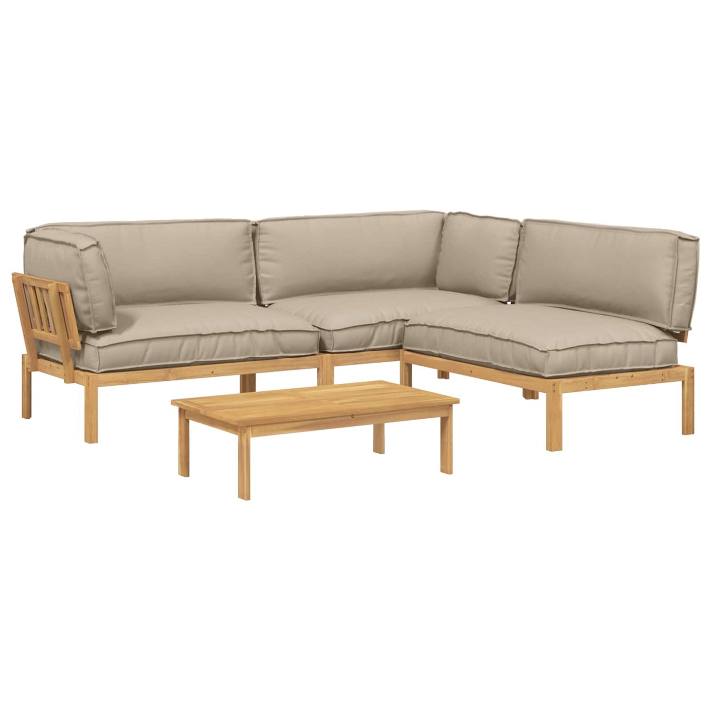 Set di divani con cuscino 4 pcs Talpa Legno di Acacia Massello