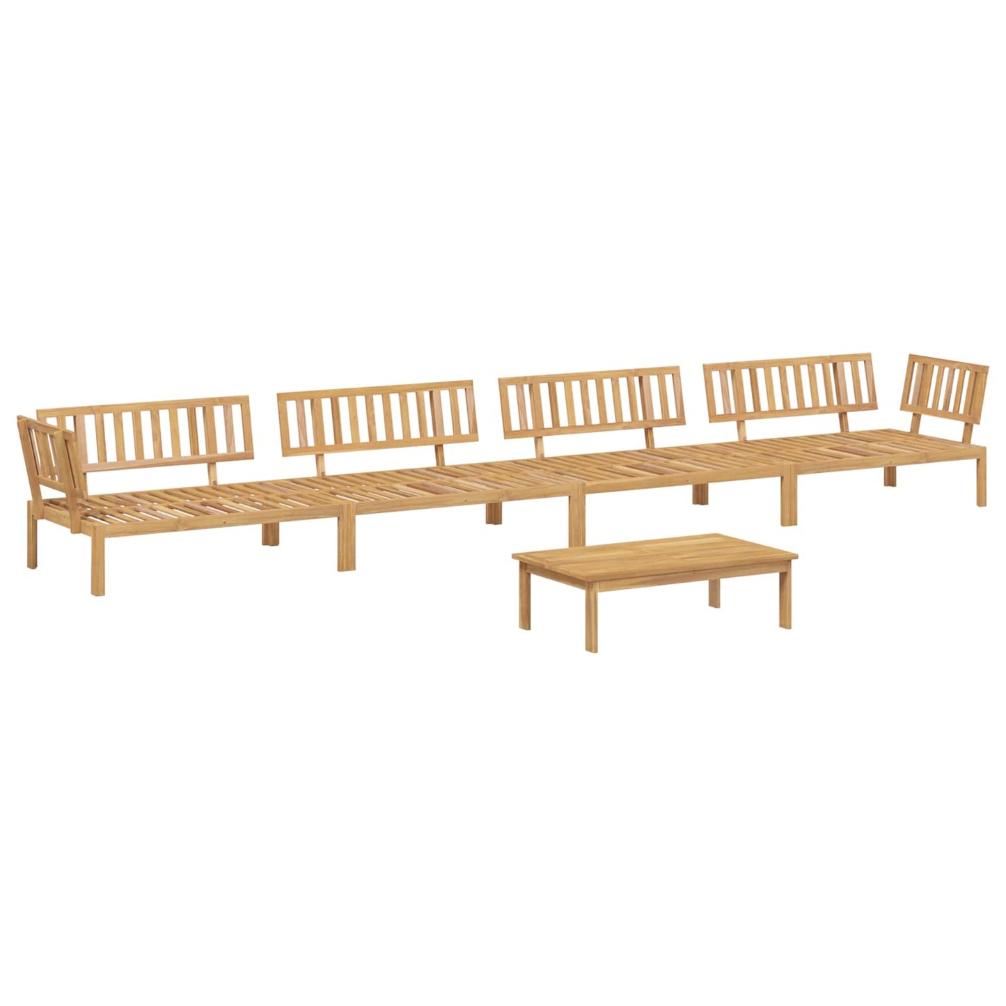 Set di divani 5 pcs Antracite Legno di Acacia Massello