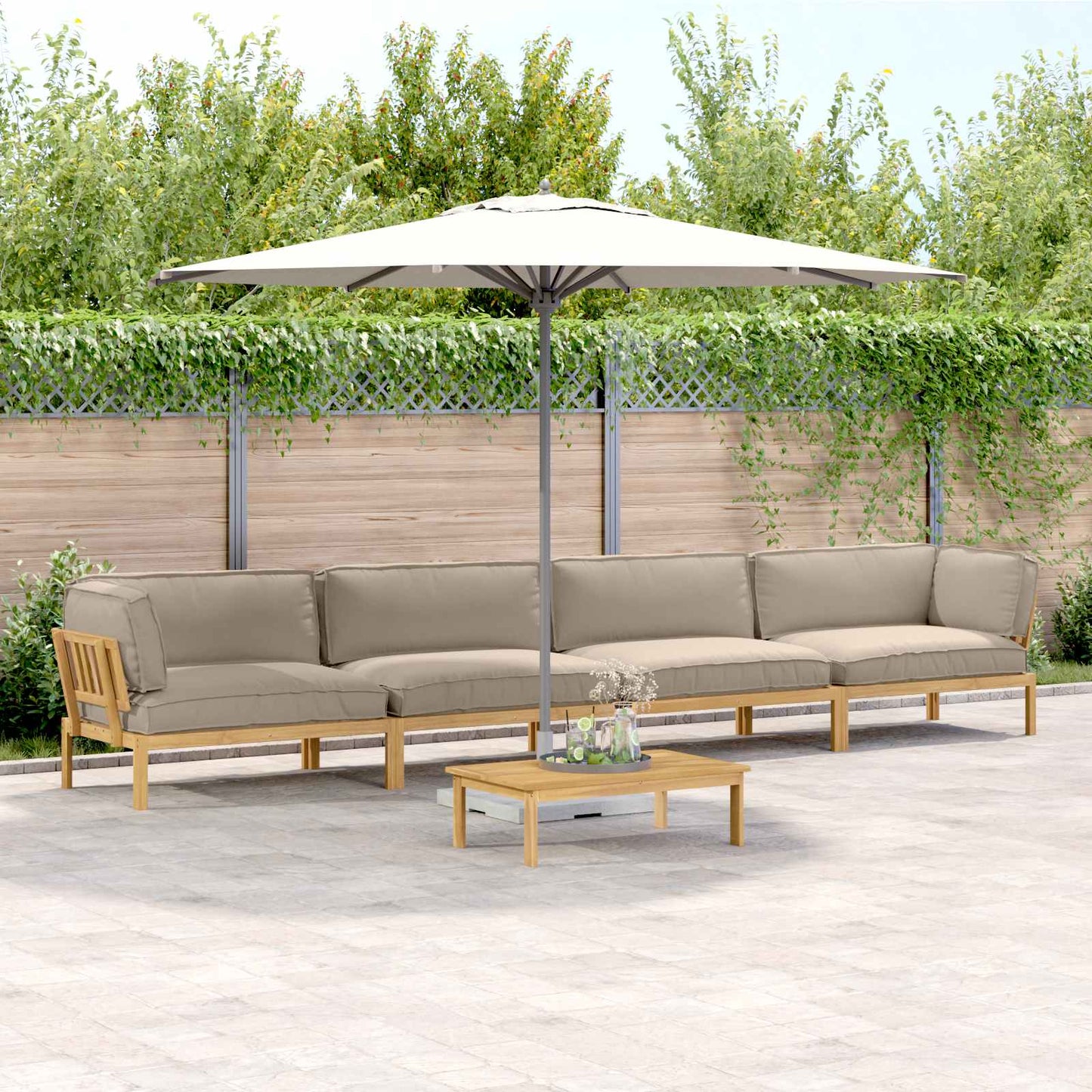 Set di divani con cuscino 5 pcs Talpa Legno di Acacia Massello