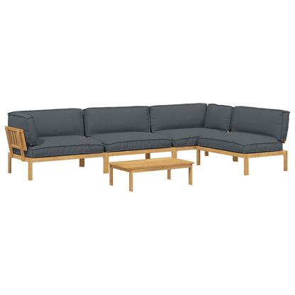 Set di divani 5 pcs Antracite Legno di Acacia Massello