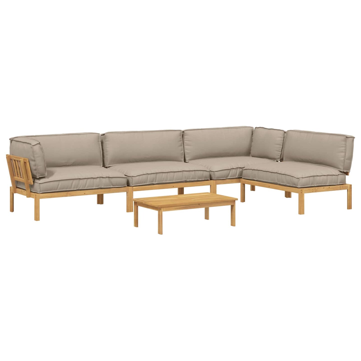 Set di divani con cuscino 5 pcs Talpa Legno di Acacia Massello