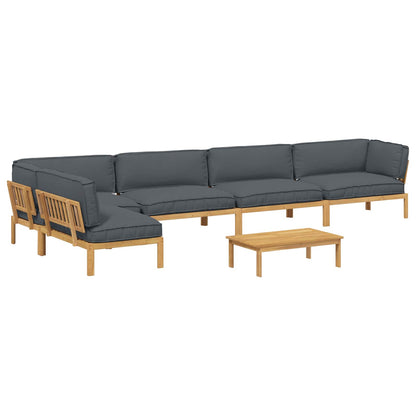 Set di divani 6 pcs Antracite Legno di Acacia Massello