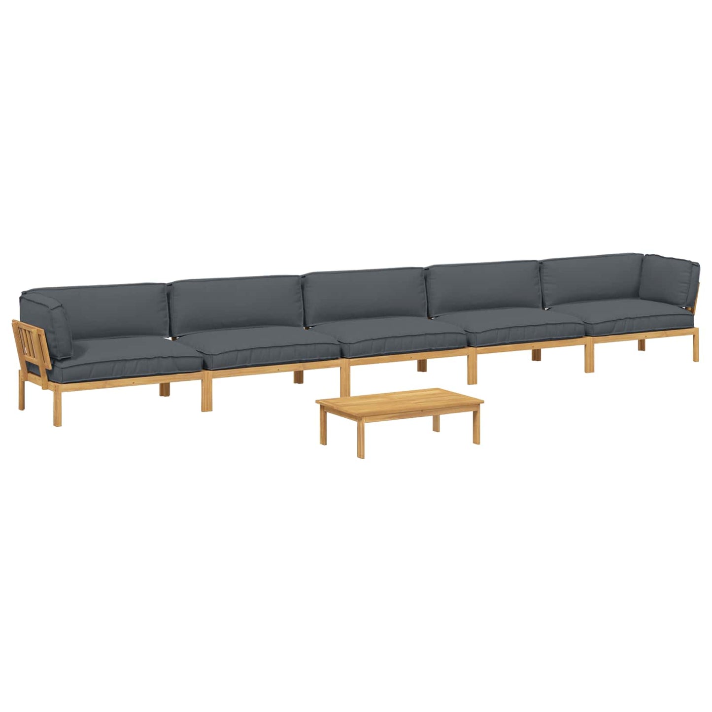 Set di divani 6 pcs Antracite Legno di Acacia Massello