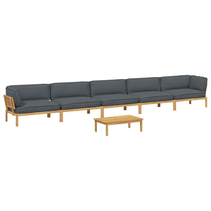 Set di divani 6 pcs Antracite Legno di Acacia Massello