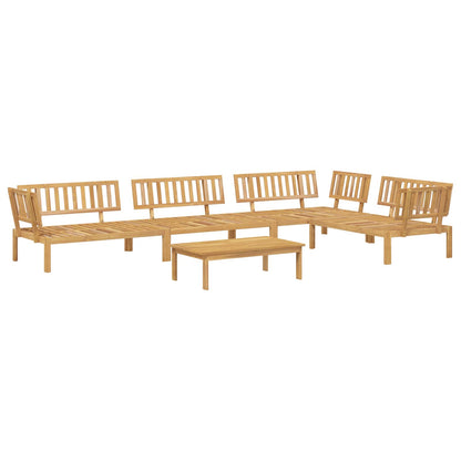 Set di divani con cuscino 5 pcs Crema Legno di Acacia Massello