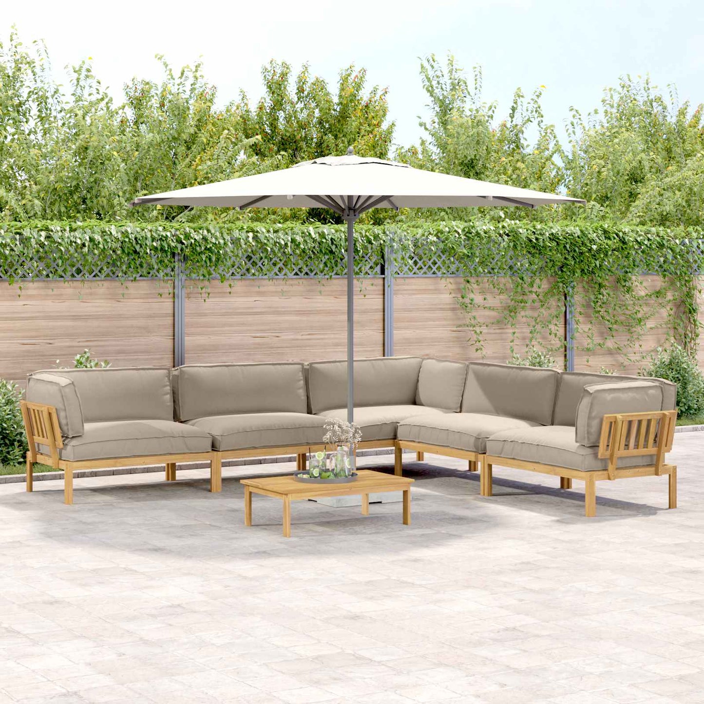 Set di divani con cuscino 6 pcs Talpa Legno di Acacia Massello