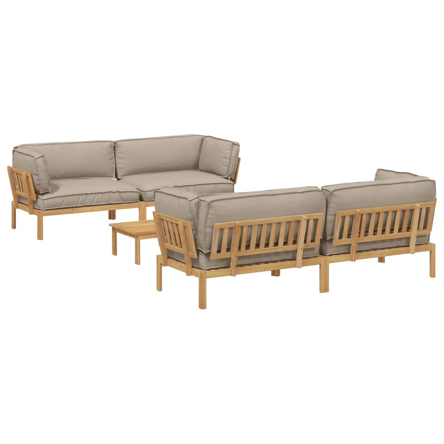 Set di divani con cuscino 5 pcs Talpa Legno di Acacia Massello