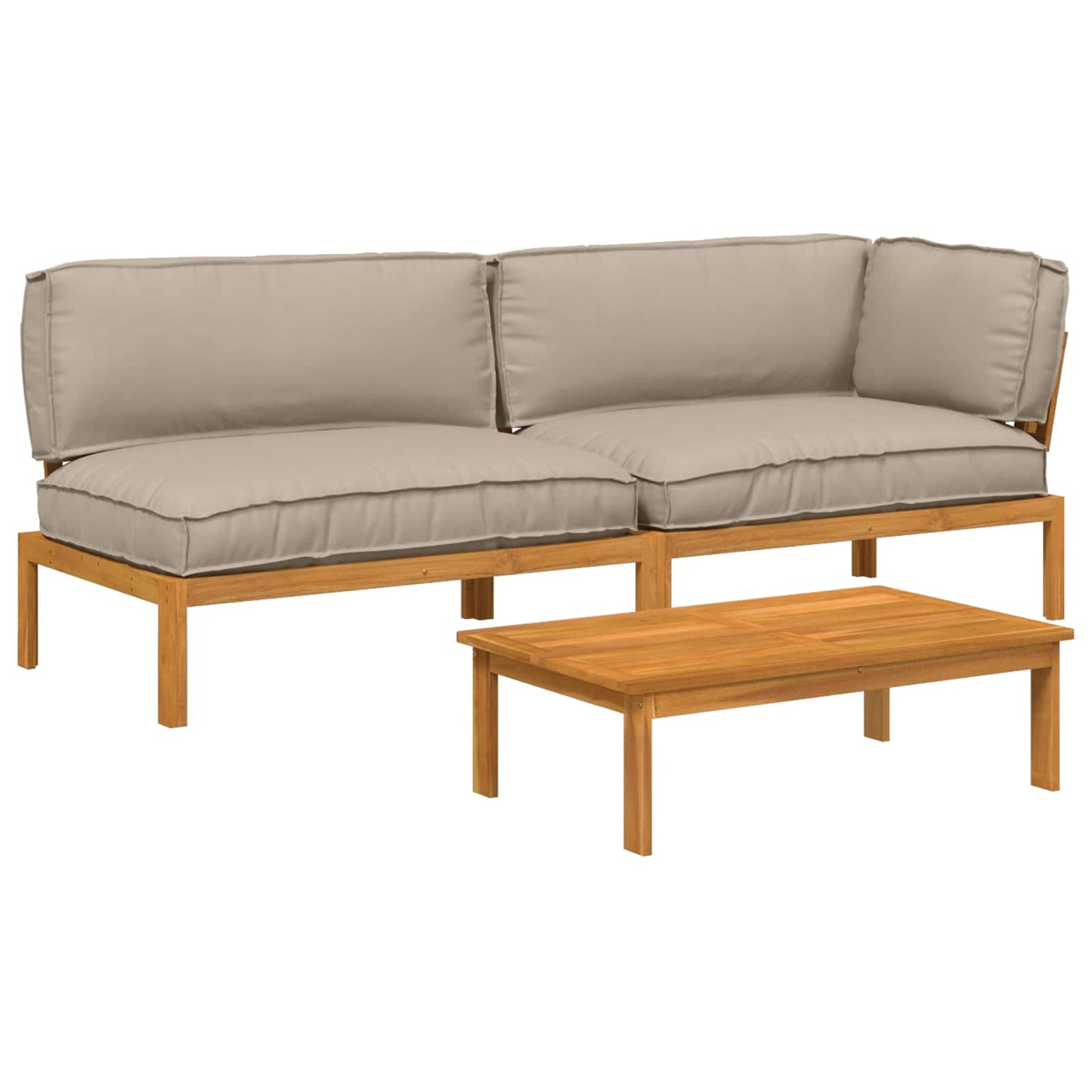 Set di divani con cuscino 3 pcs Talpa Legno di Acacia Massello