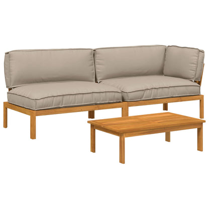 Set di divani con cuscino 3 pcs Talpa Legno di Acacia Massello