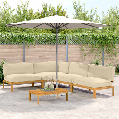 Set di divani con cuscino 5 pcs Beige Legno di Acacia Massello