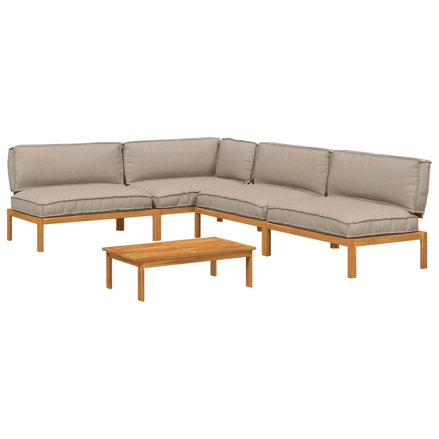 Set di divani con cuscino 5 pcs Talpa Legno di Acacia Massello