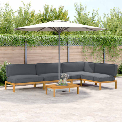 Set di divani 5 pcs Antracite Legno di Acacia Massello
